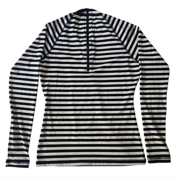 J. CREW Long Sleeve Classic Navy Blue Stripe Rash Guard | SZ M - Picture 4 of 11
